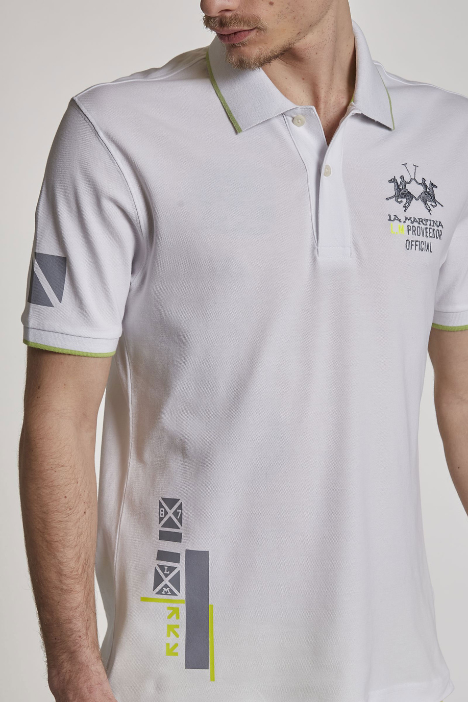 Herren-Poloshirt aus Stretch-Baumwolle mit kurzen Ärmeln im Regular Fit
