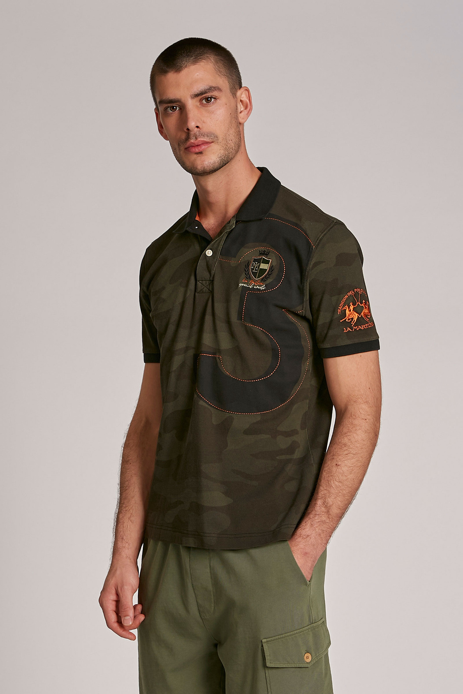 Men's short-sleeved regular-fit 100% cotton polo shirt - Replicas | La Martina - Official Online Shop