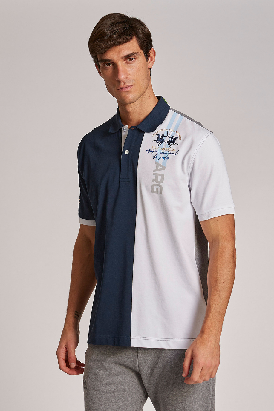 Herren-Poloshirt mit kurzem Arm aus 100 % Baumwolle, oversized Modell - SALE | La Martina - Official Online Shop