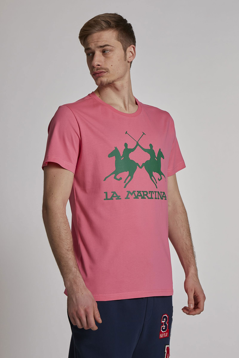 T-shirt da uomo a maniche corte in cotone regular fit - T-shirt | La Martina - Official Online Shop
