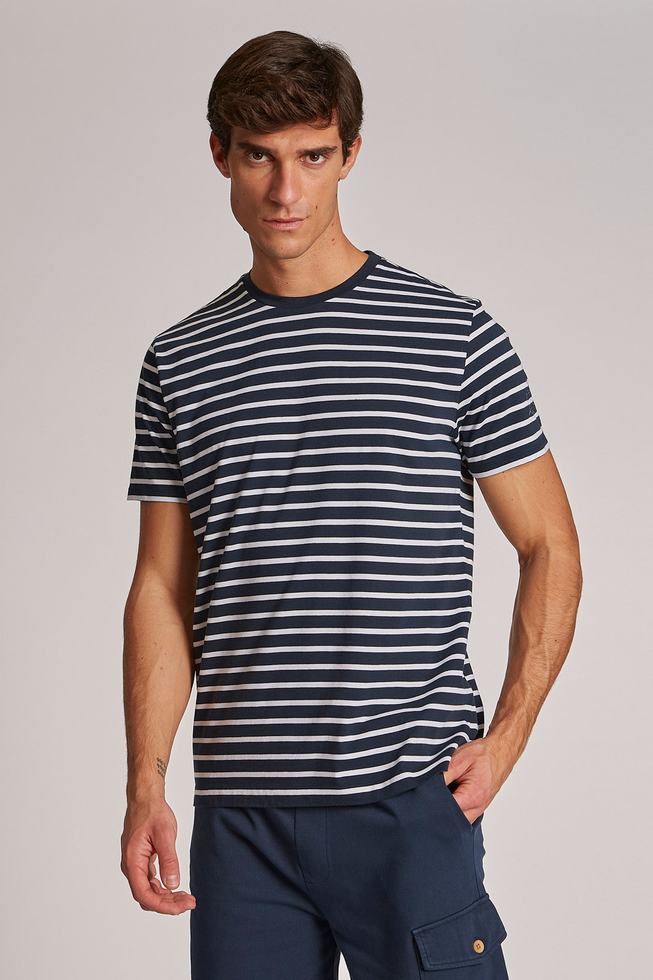 Herren-T-Shirt mit kurzem Arm aus Baumwolle im Regular Fit - Elegant | La Martina - Official Online Shop