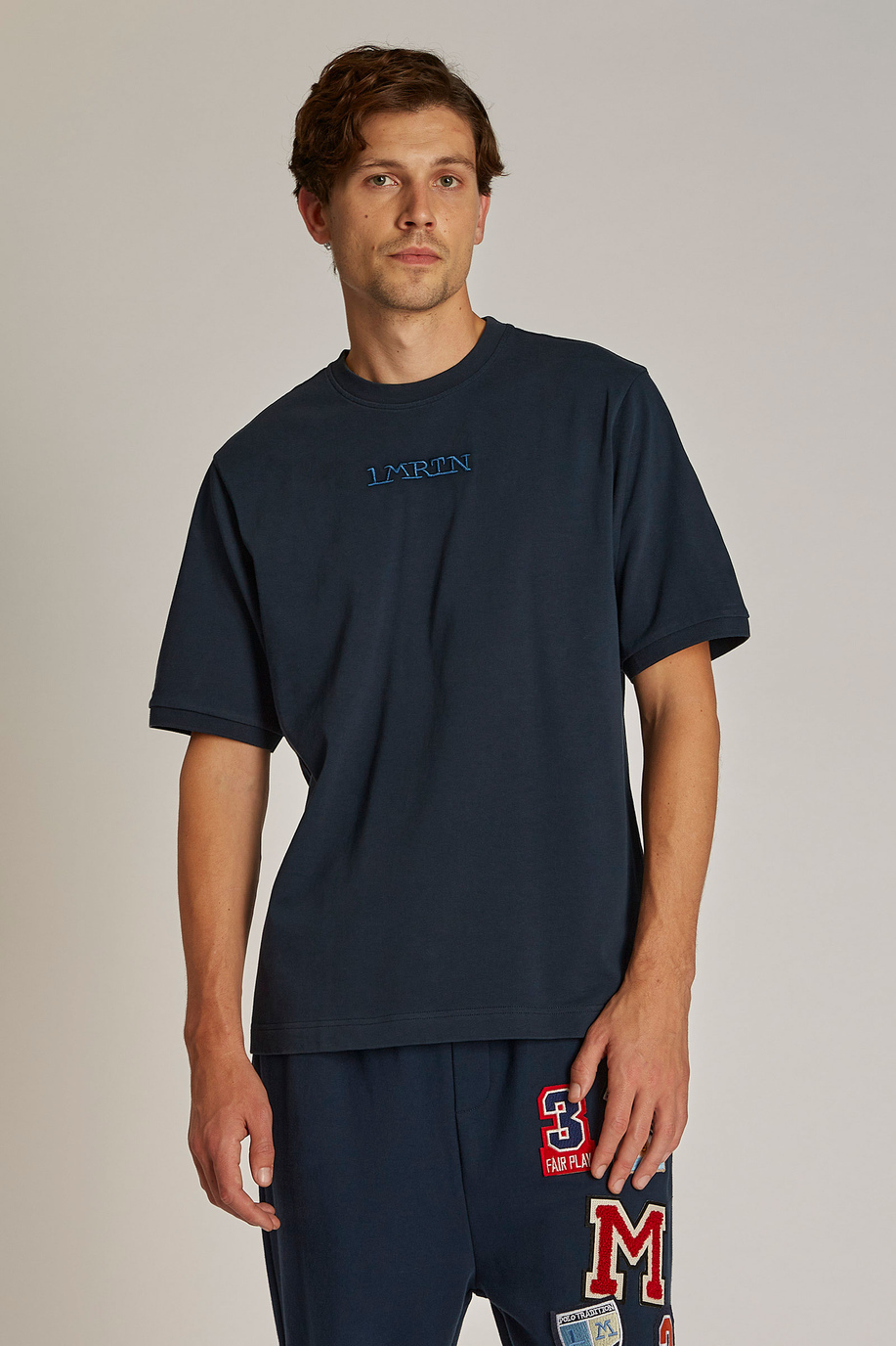 Men's oversized short-sleeved cotton T-shirt - T-shirts | La Martina - Official Online Shop