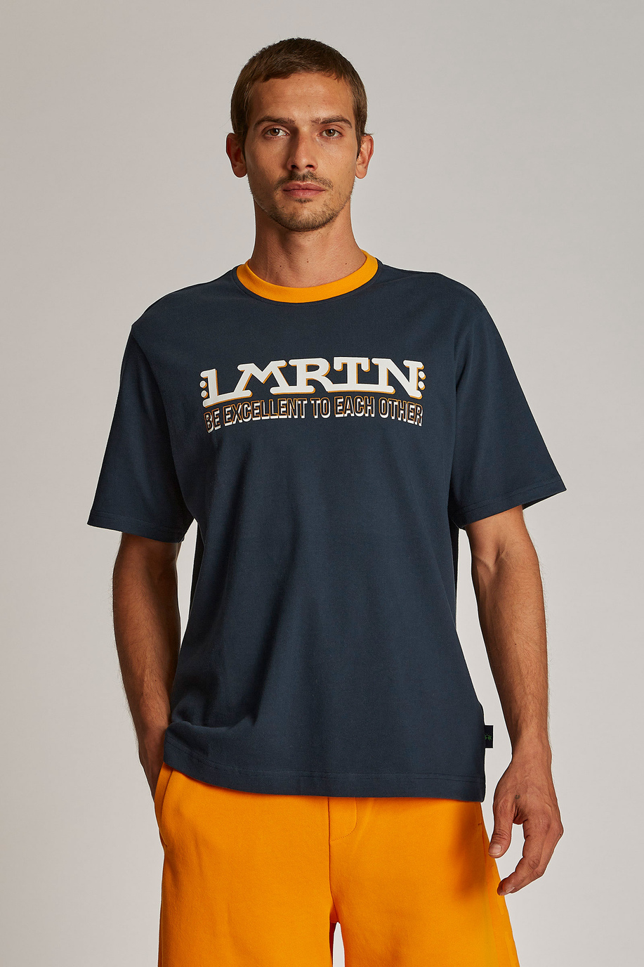 Men's oversized short-sleeved T-shirt featuring a contrasting collar - LMRTN | La Martina - Official Online Shop