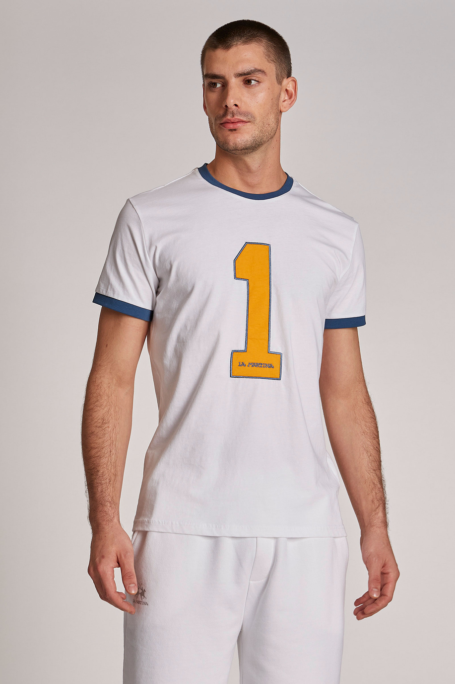 T-shirt homme en coton à manches courtes et coupe classique - Iconos - Numeros | La Martina - Official Online Shop