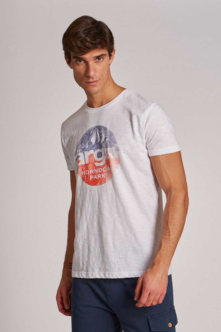 T-shirt da uomo a maniche corte in cotone regular fit - -50% | step 3 | us | La Martina - Official Online Shop