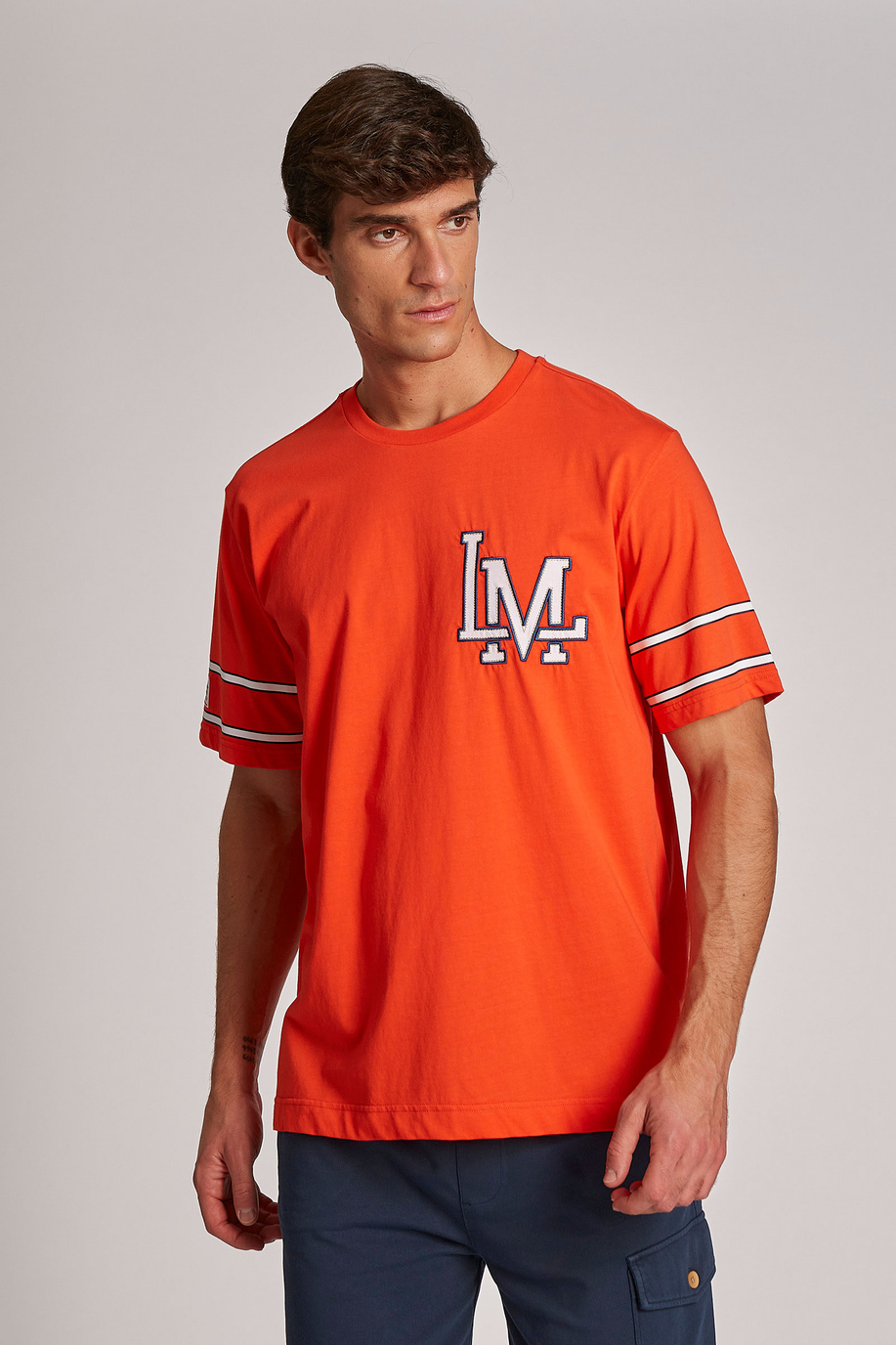 Men's short-sleeved regular-fit cotton T-shirt - University | La Martina - Official Online Shop