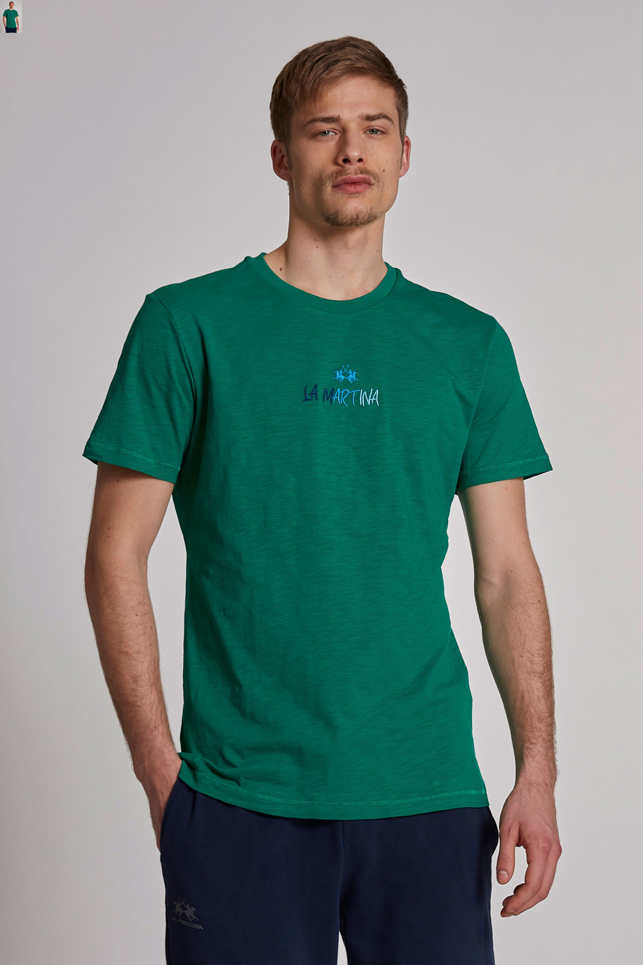 T-shirt da uomo a maniche corte in cotone regular fit - Uomo | La Martina - Official Online Shop