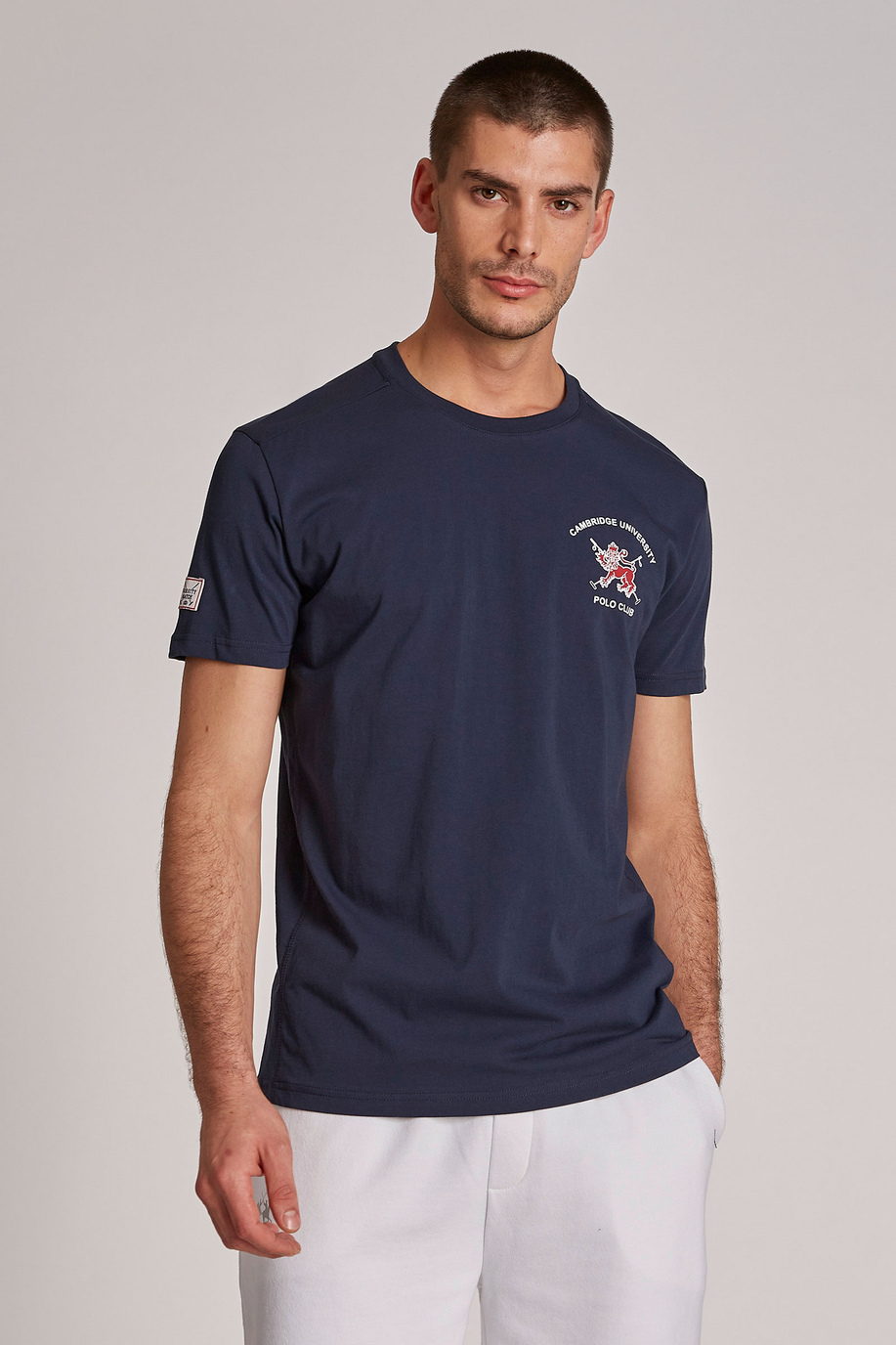 T-shirt da uomo a maniche corte in cotone regular fit - -20% | step 1 | us | La Martina - Official Online Shop