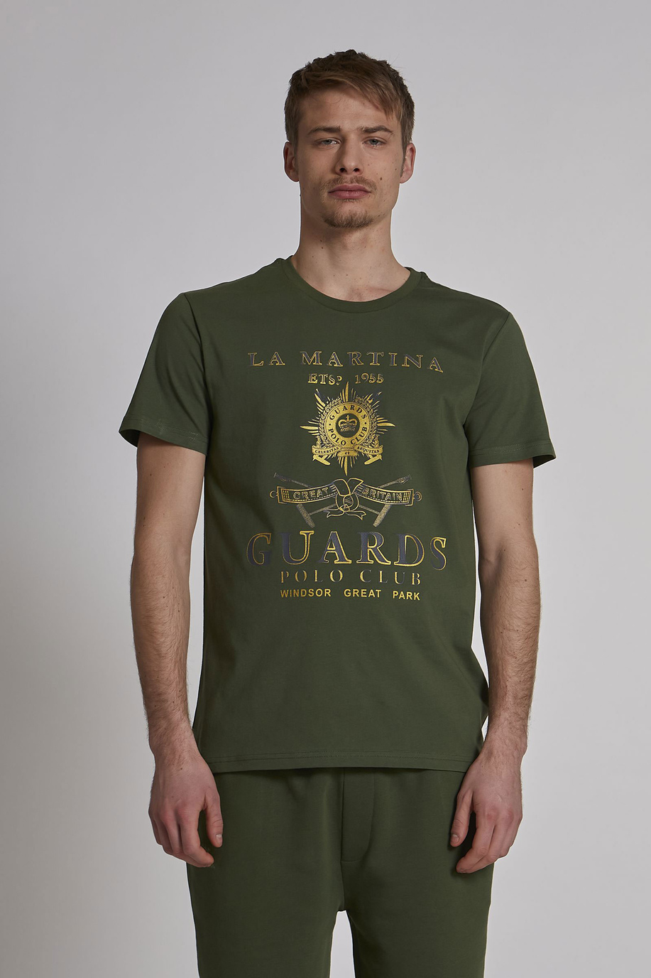 Camiseta de hombre de manga corta de algodón, corte regular - Camisetas | La Martina - Official Online Shop