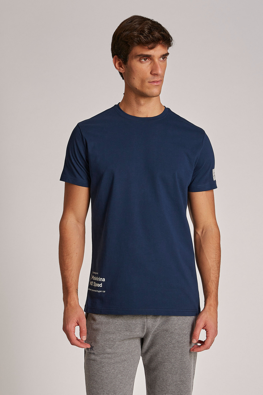 Men's short-sleeved regular-fit T-shirt in organic cotton fabric - -20% | step 1 | all | La Martina - Official Online Shop