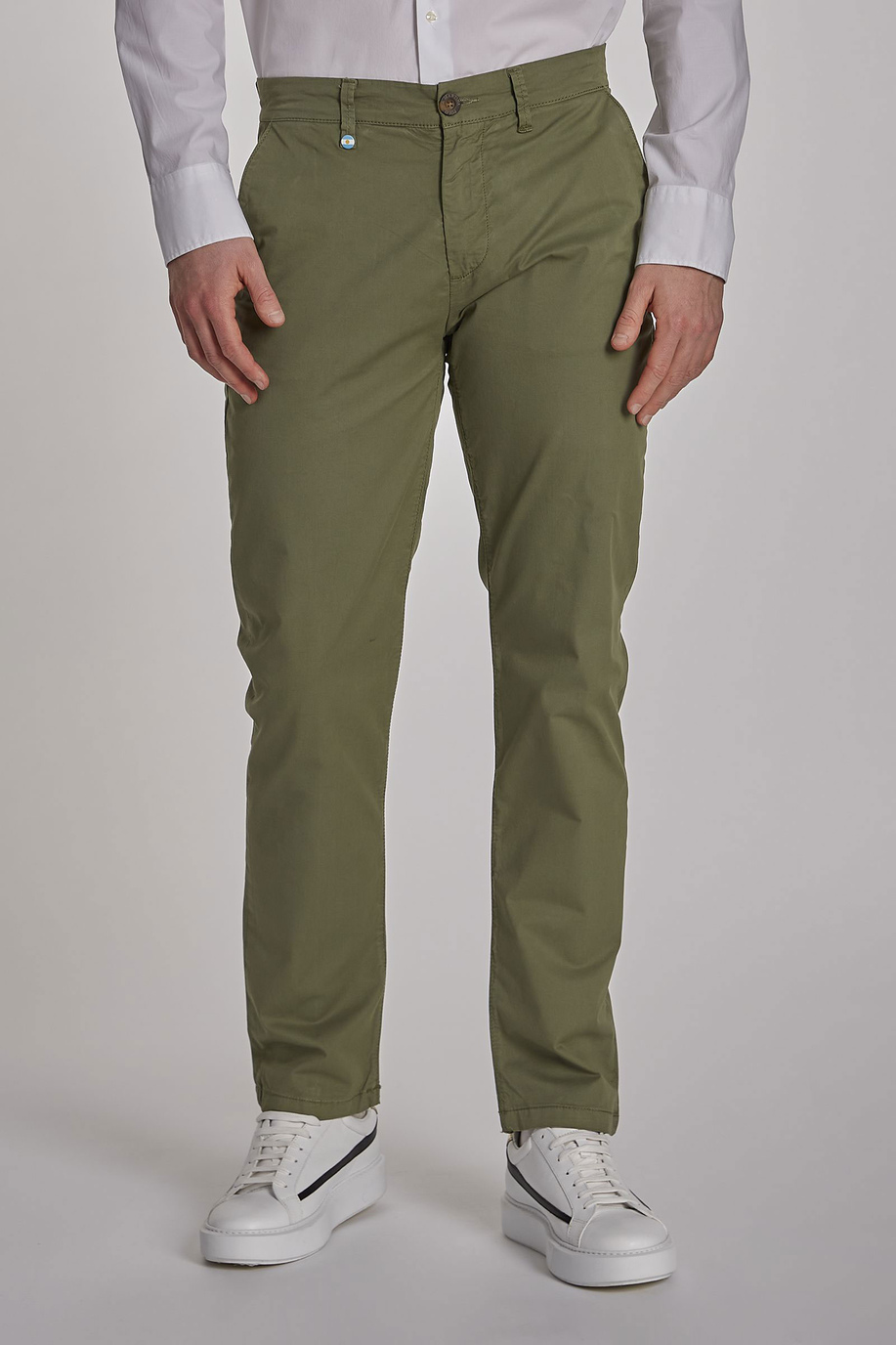 Pantalone da uomo modello chino in cotone elasticizzato slim fit - Pantaloni | La Martina - Official Online Shop