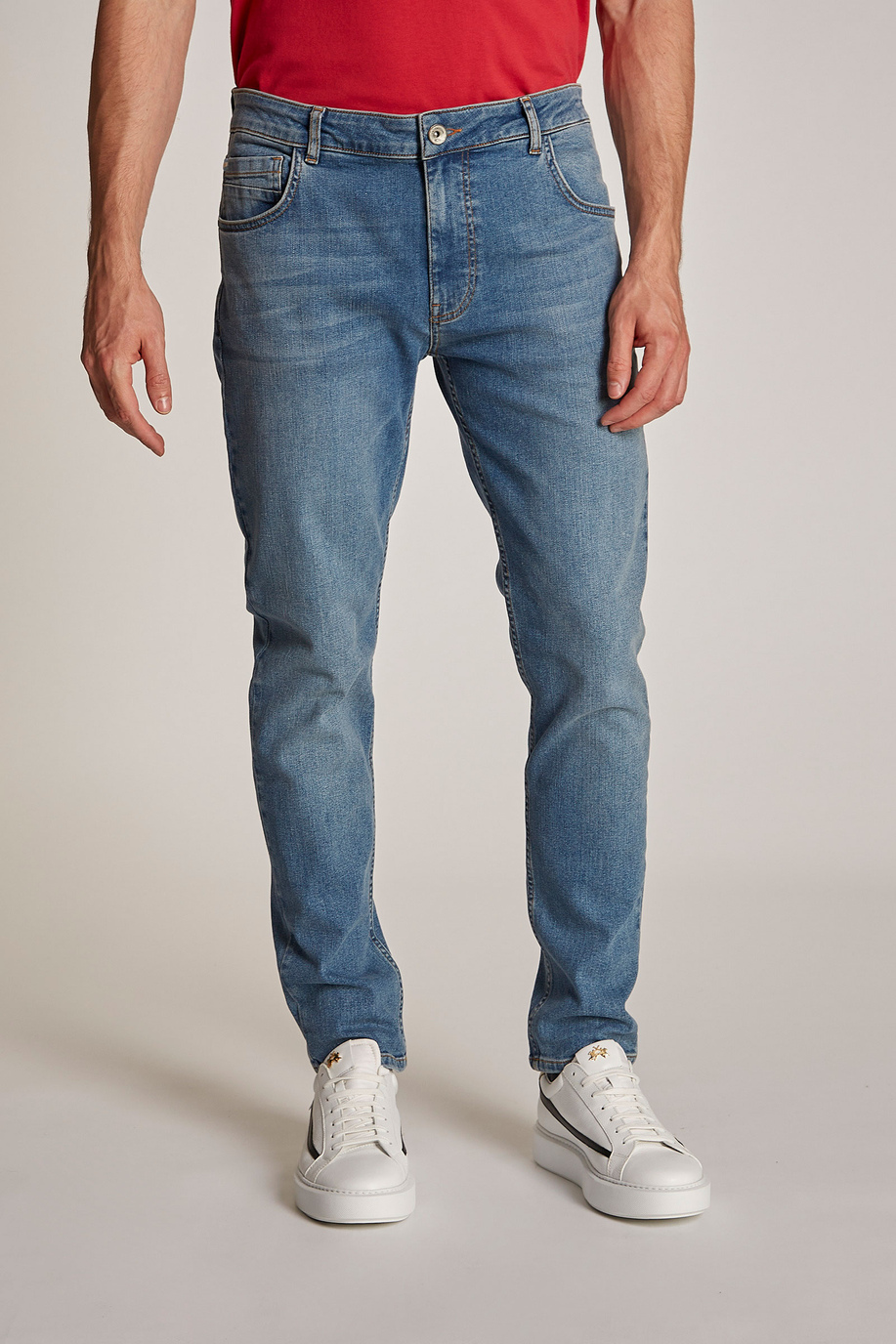 Men's regular-fit stretch cotton jeans - Trousers | La Martina - Official Online Shop
