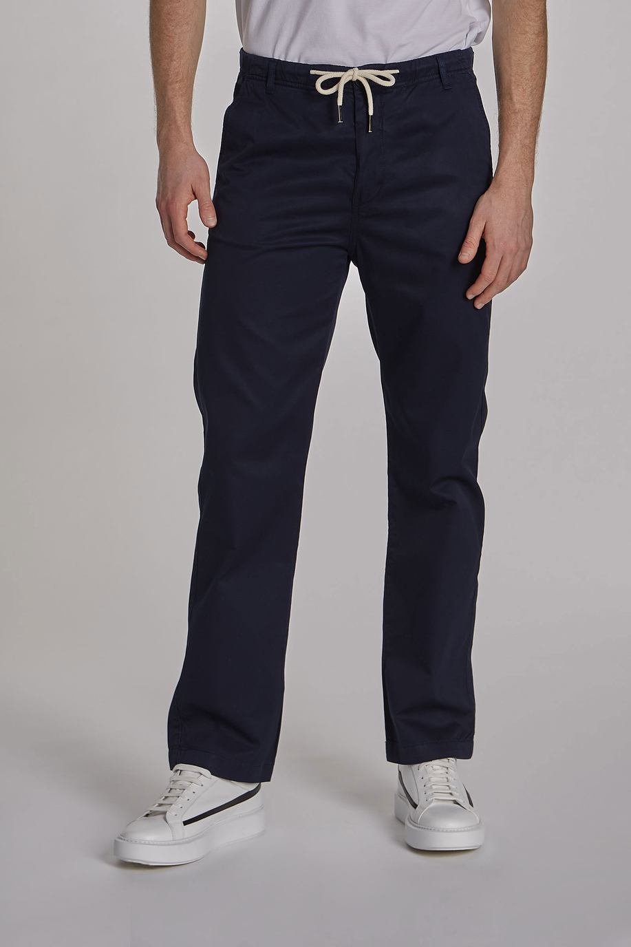 Men's regular-fit 100% cotton trousers - Trousers | La Martina - Official Online Shop