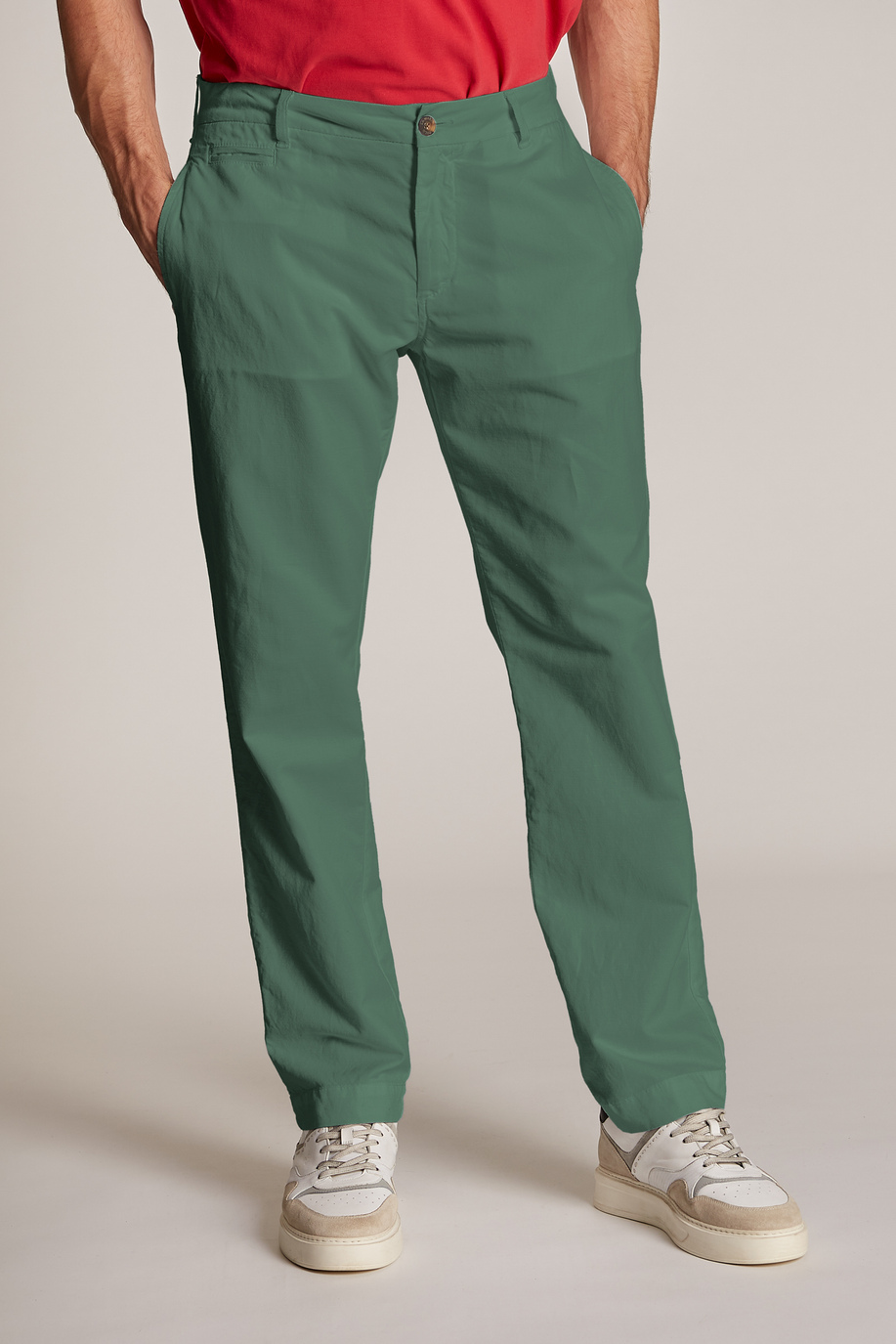 Pantalone da uomo in cotone misto lino regular fit - -30% | step 1 | us | La Martina - Official Online Shop