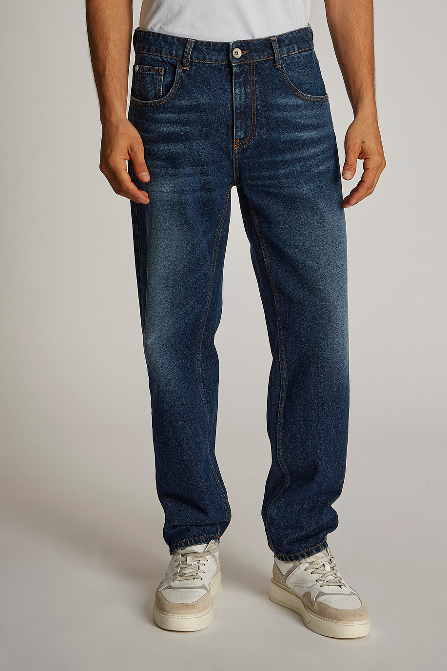 Men's regular-fit stretch cotton jeans - Trousers | La Martina - Official Online Shop