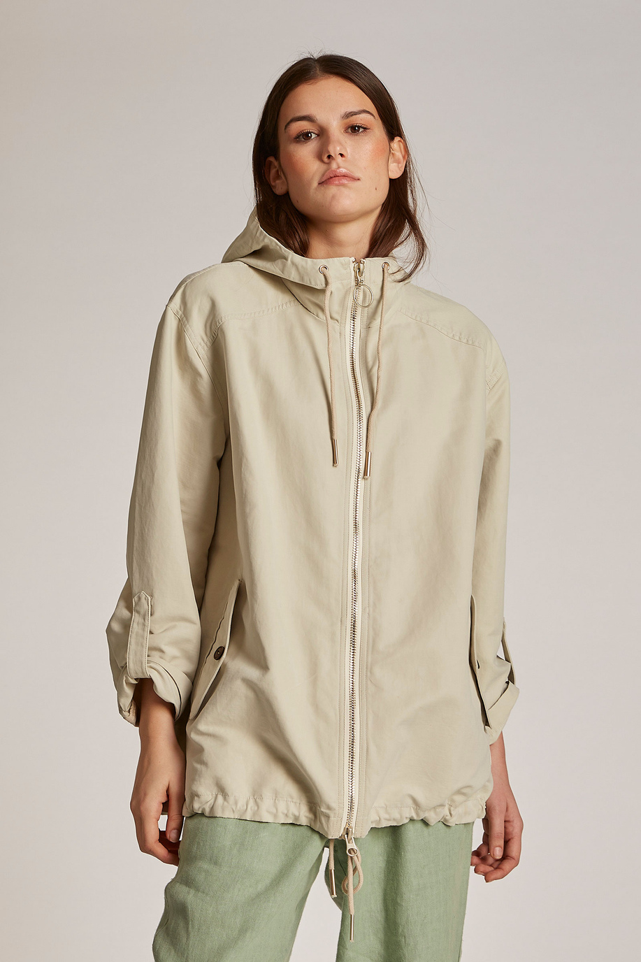 Women's regular-fit zip-up cotton sweatshirt - Outerwear | La Martina - Official Online Shop