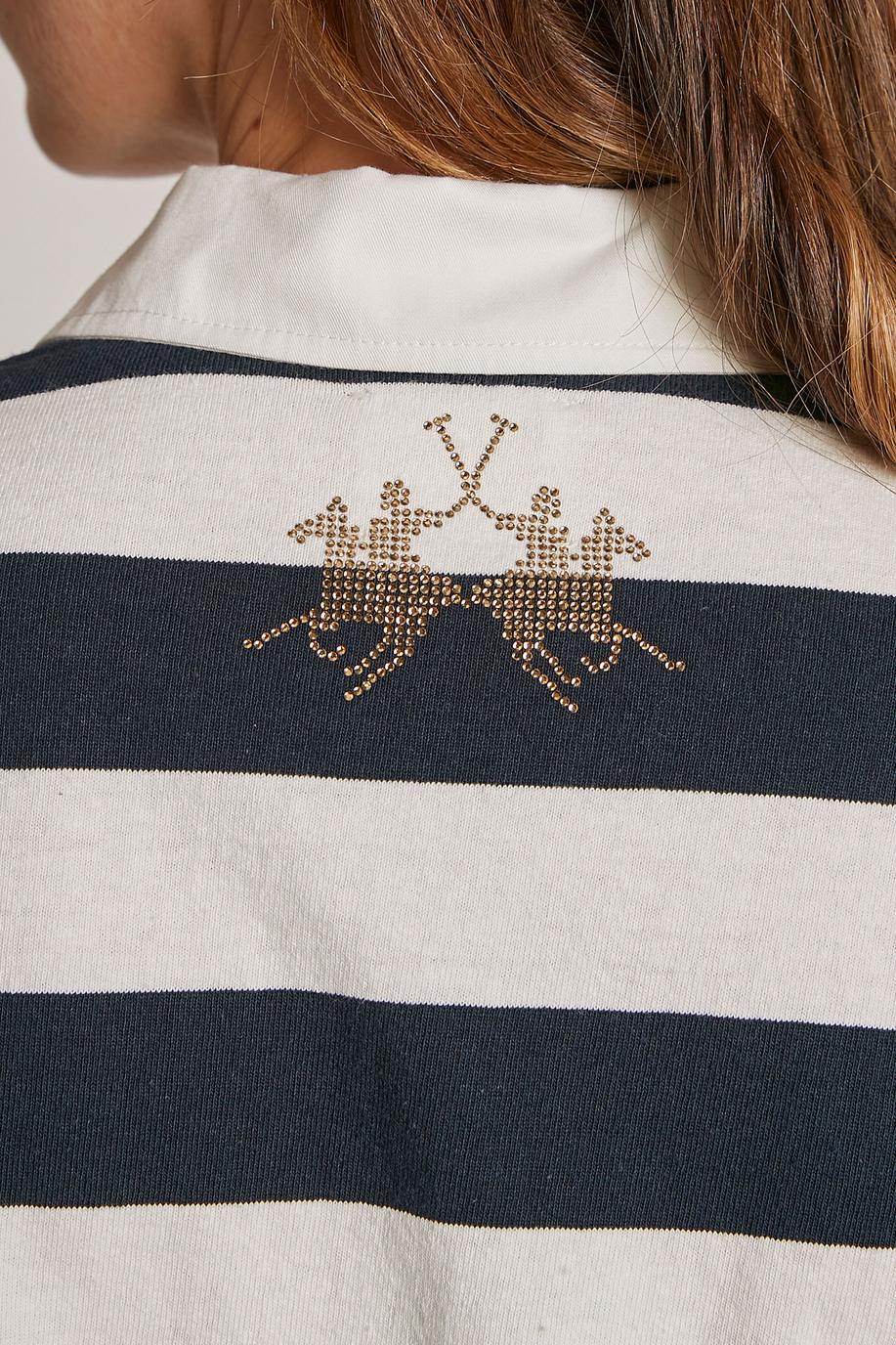 Camiseta de mujer de algodón con logotipo, corte regular