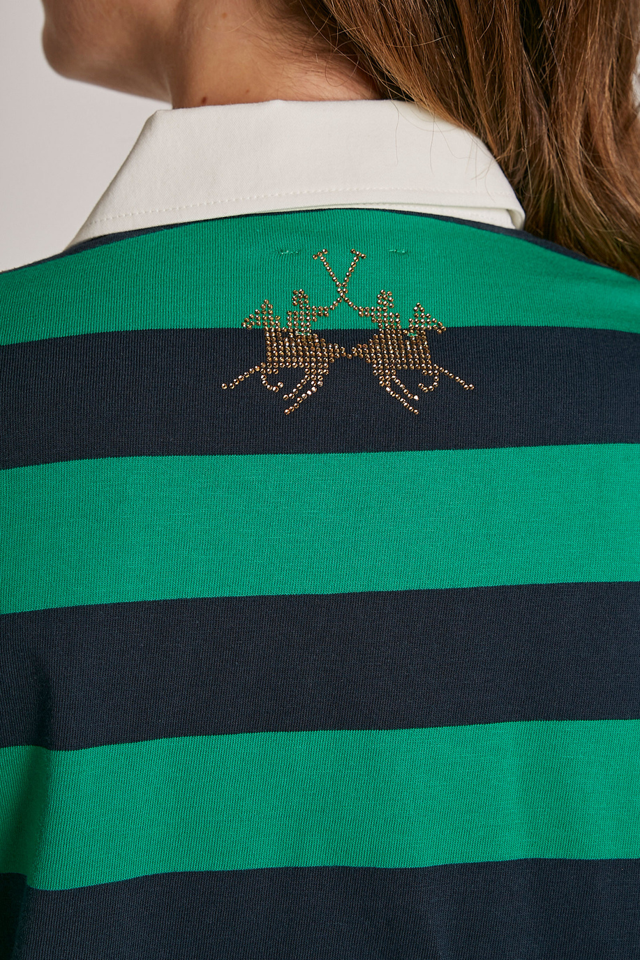 Camiseta de mujer de algodón con logotipo, corte regular