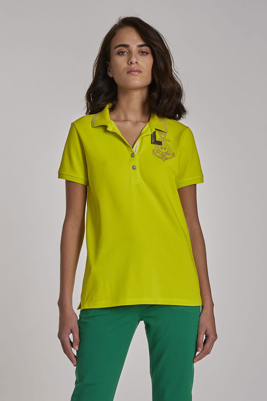 Damen-Poloshirt mit kurzem Arm aus Piqué im Regular Fit - Summer Polo | La Martina - Official Online Shop