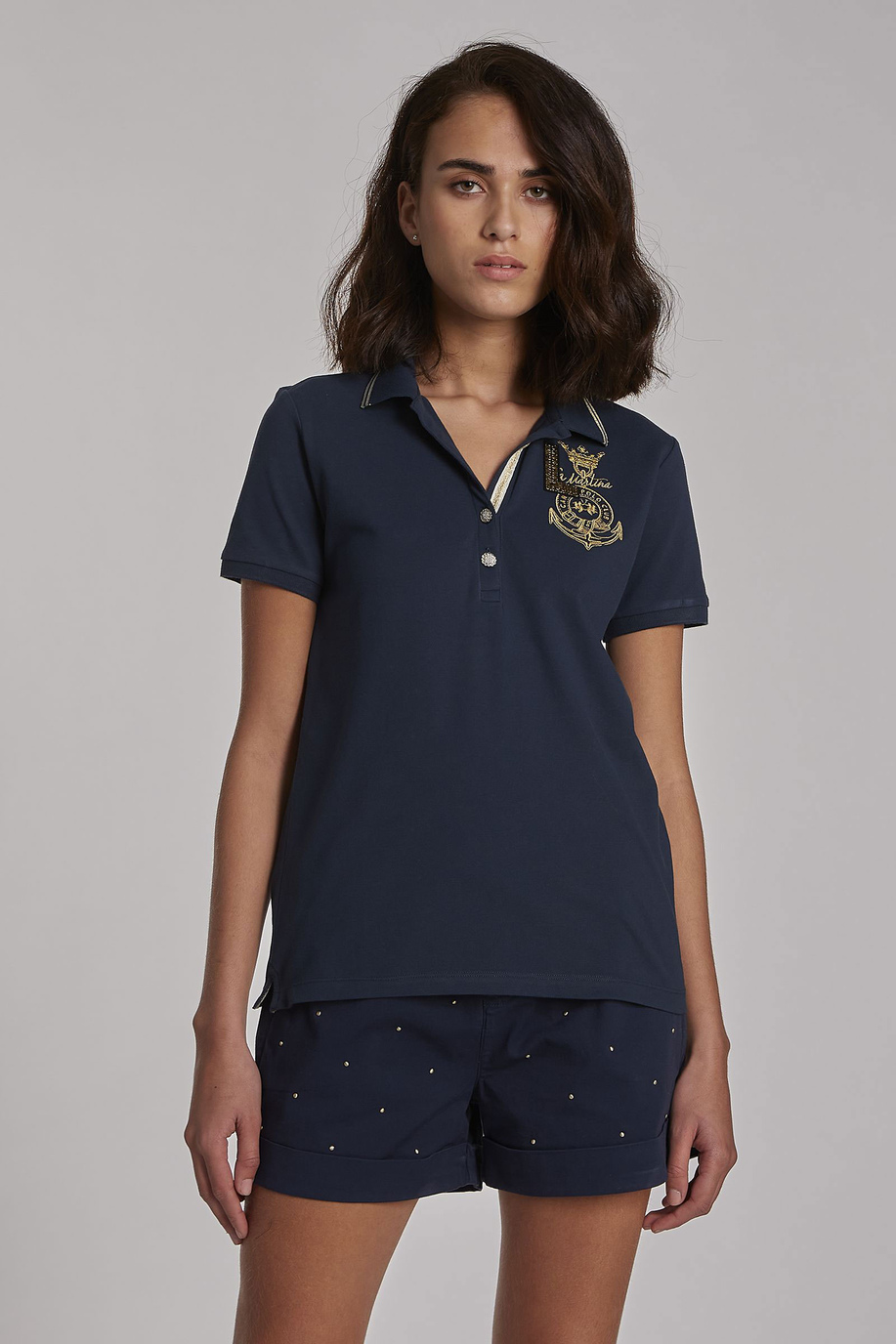 Women's short-sleeved regular-fit piqué polo shirt - Summer Polo | La Martina - Official Online Shop