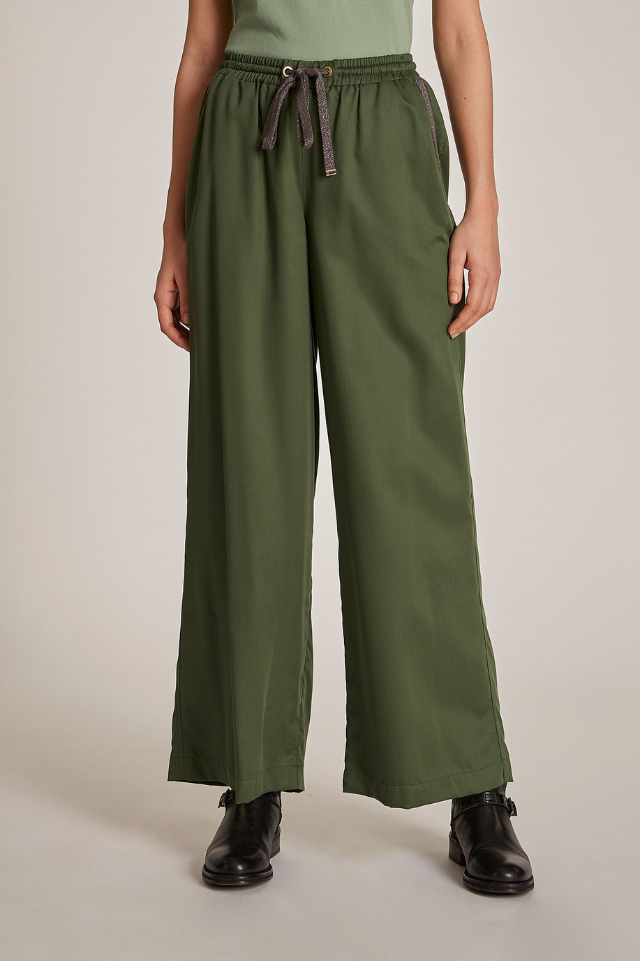 Women's regular-fit lyocell trousers - Essential | La Martina - Official Online Shop
