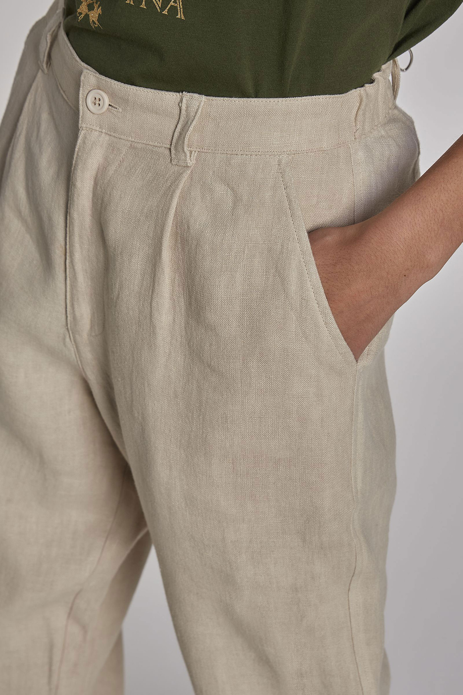 Women's regular-fit linen trousers