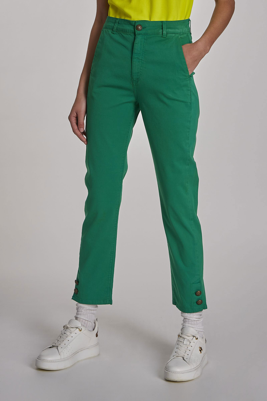Pantalone da donna modello 5 tasche in cotone regular fit - Pantaloni | La Martina - Official Online Shop
