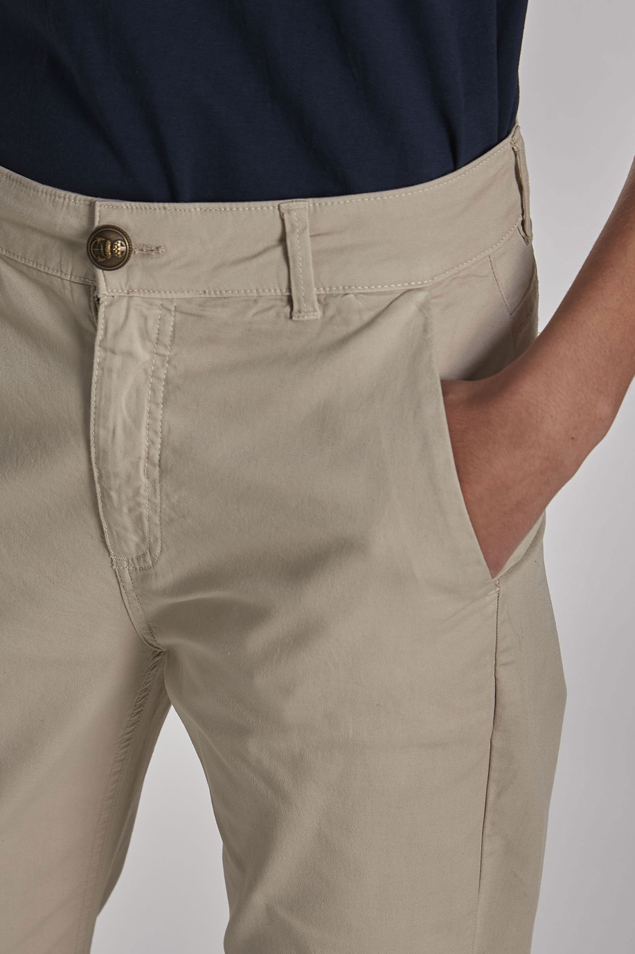 Women's regular-fit 5-pocket cotton trousers