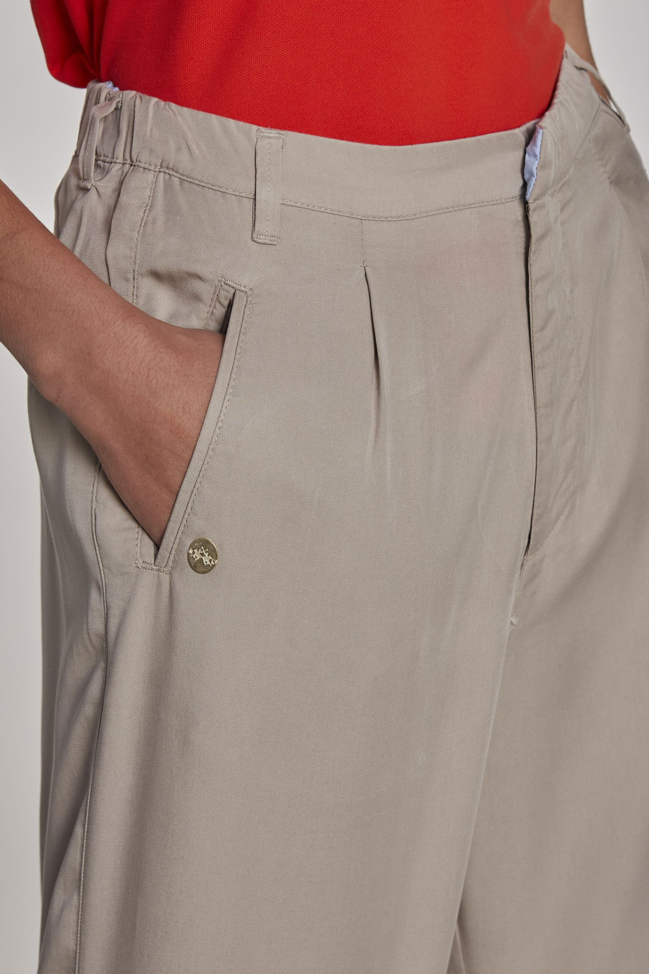 Pantalon femme en lyocell coupe classique