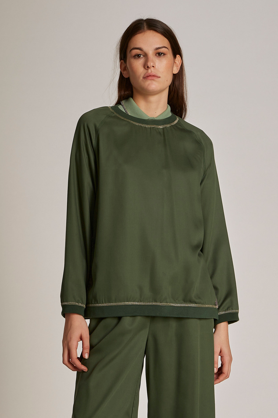 Blusa da donna in lyocell regular fit - Camicie | La Martina - Official Online Shop