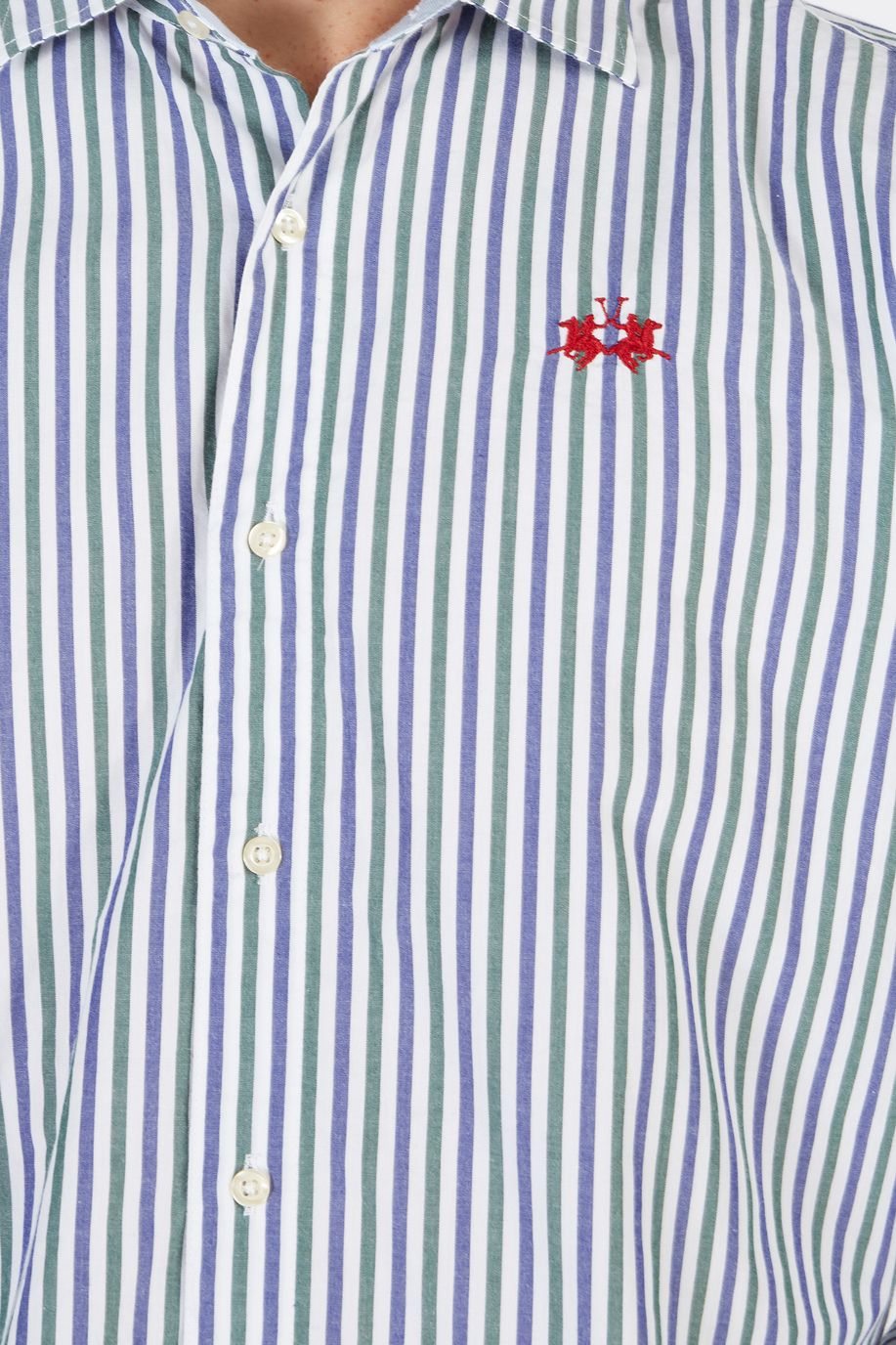 Men's short-sleeved shirt in 100% cotton