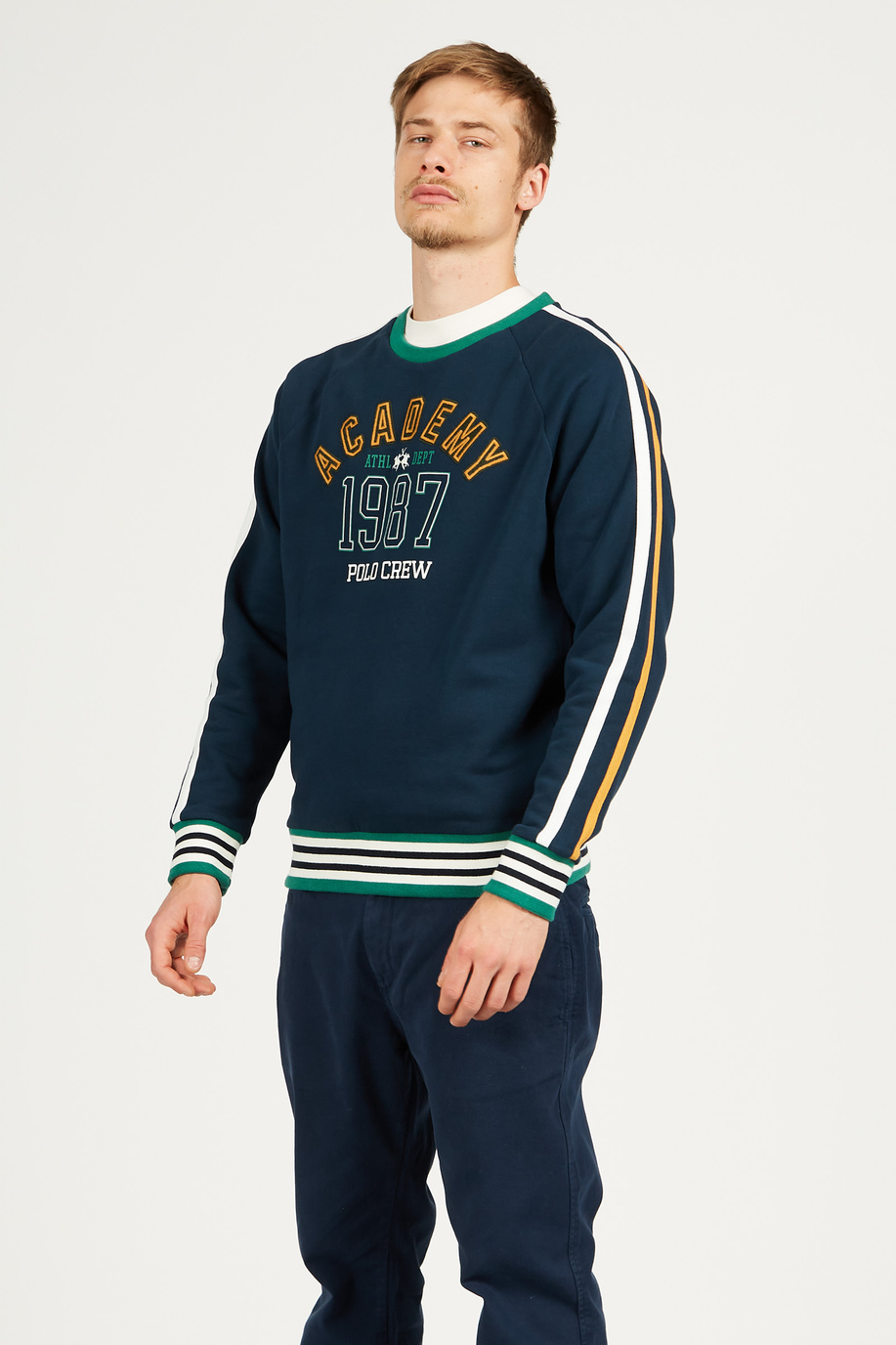 Men's sweatshirt in 100% regular fit cotton - Polo Academy | La Martina - Official Online Shop