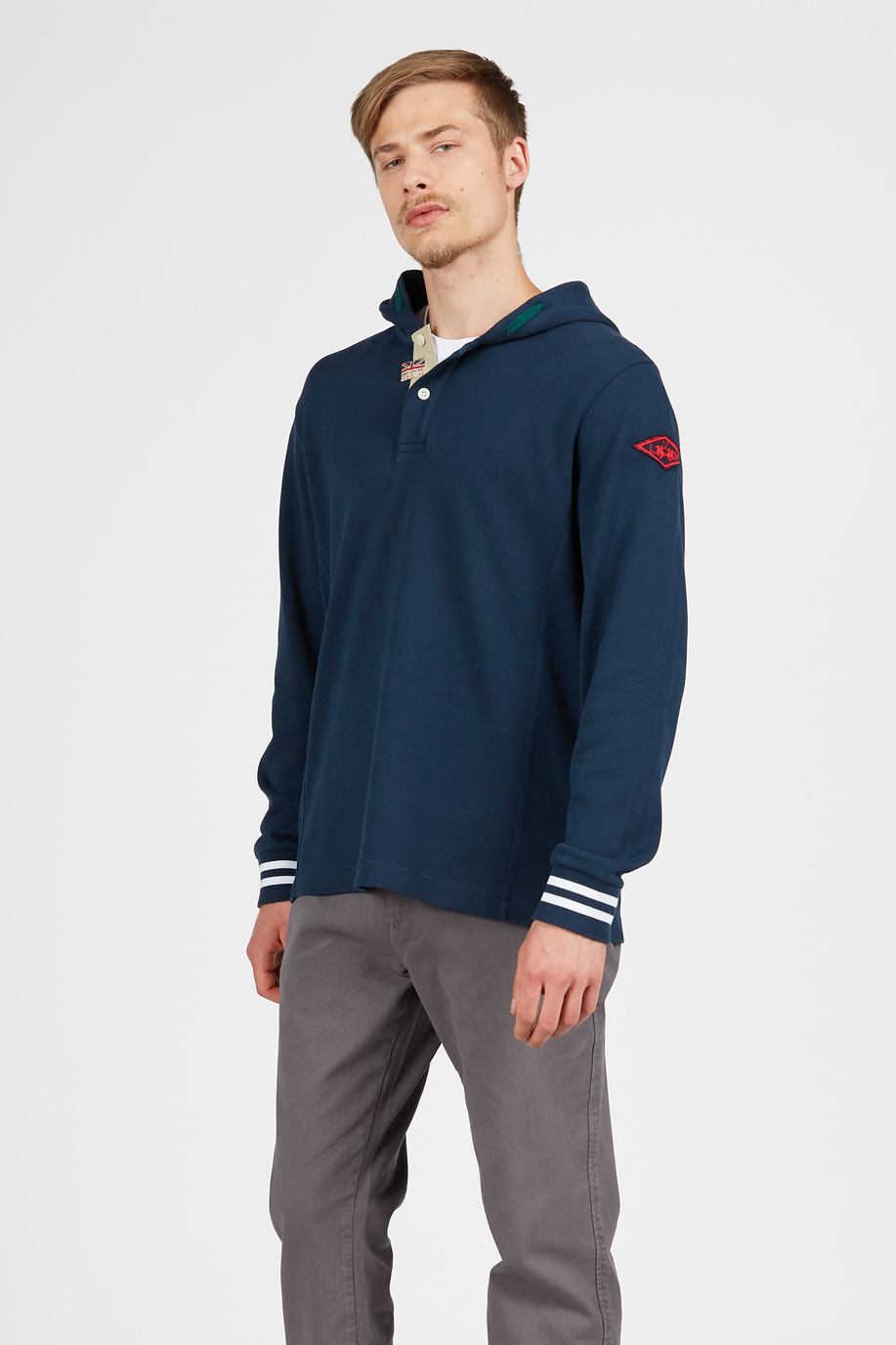 Men's comfort fit long-sleeved 100% cotton polo shirt - Knitwear & Sweatshirts | La Martina - Official Online Shop