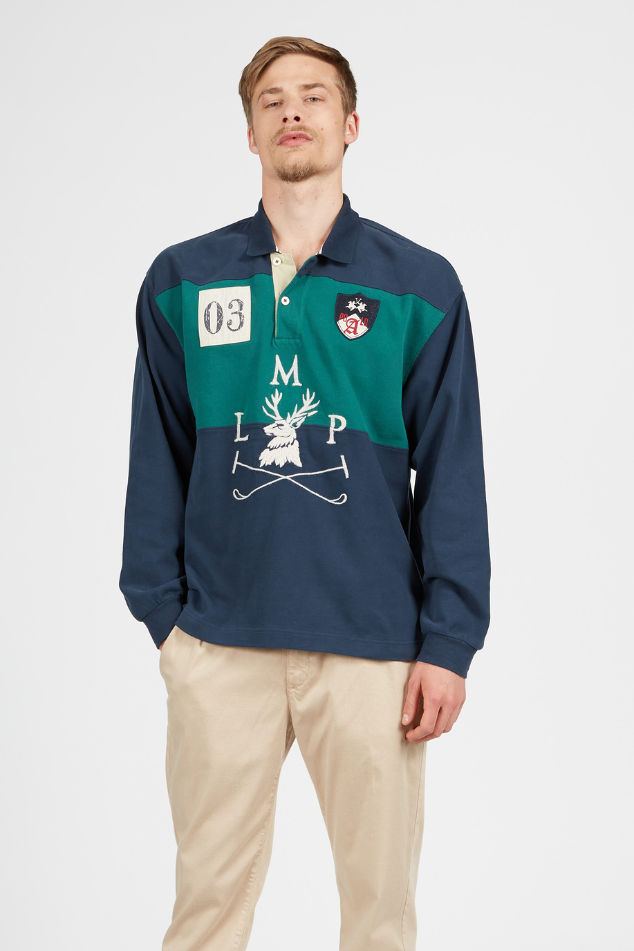 Langärmeliges Herren-Poloshirt aus 100 % Baumwolle Comfort Fit - Polo Academy | La Martina - Official Online Shop