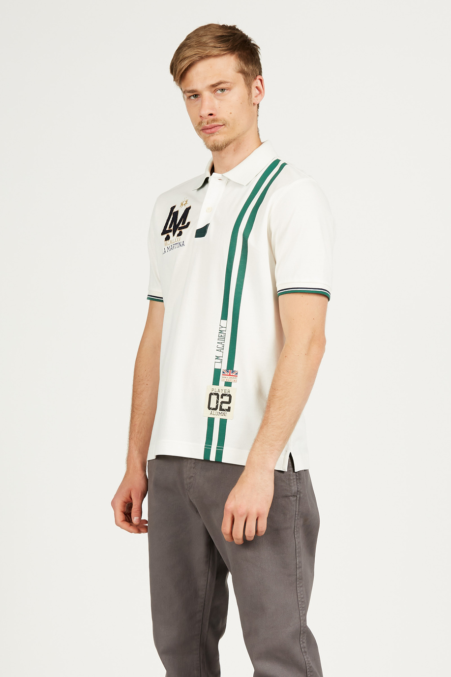 Men's long-sleeved polo shirt in 100% cotton - Polo Shirts | La Martina - Official Online Shop