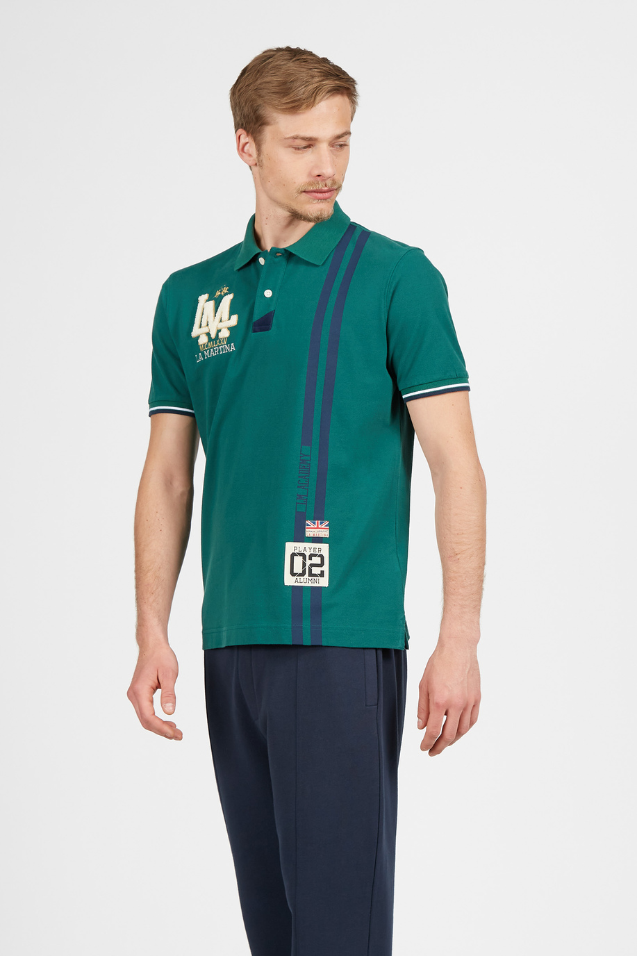Men's long-sleeved polo shirt in 100% cotton - Polo Academy | La Martina - Official Online Shop