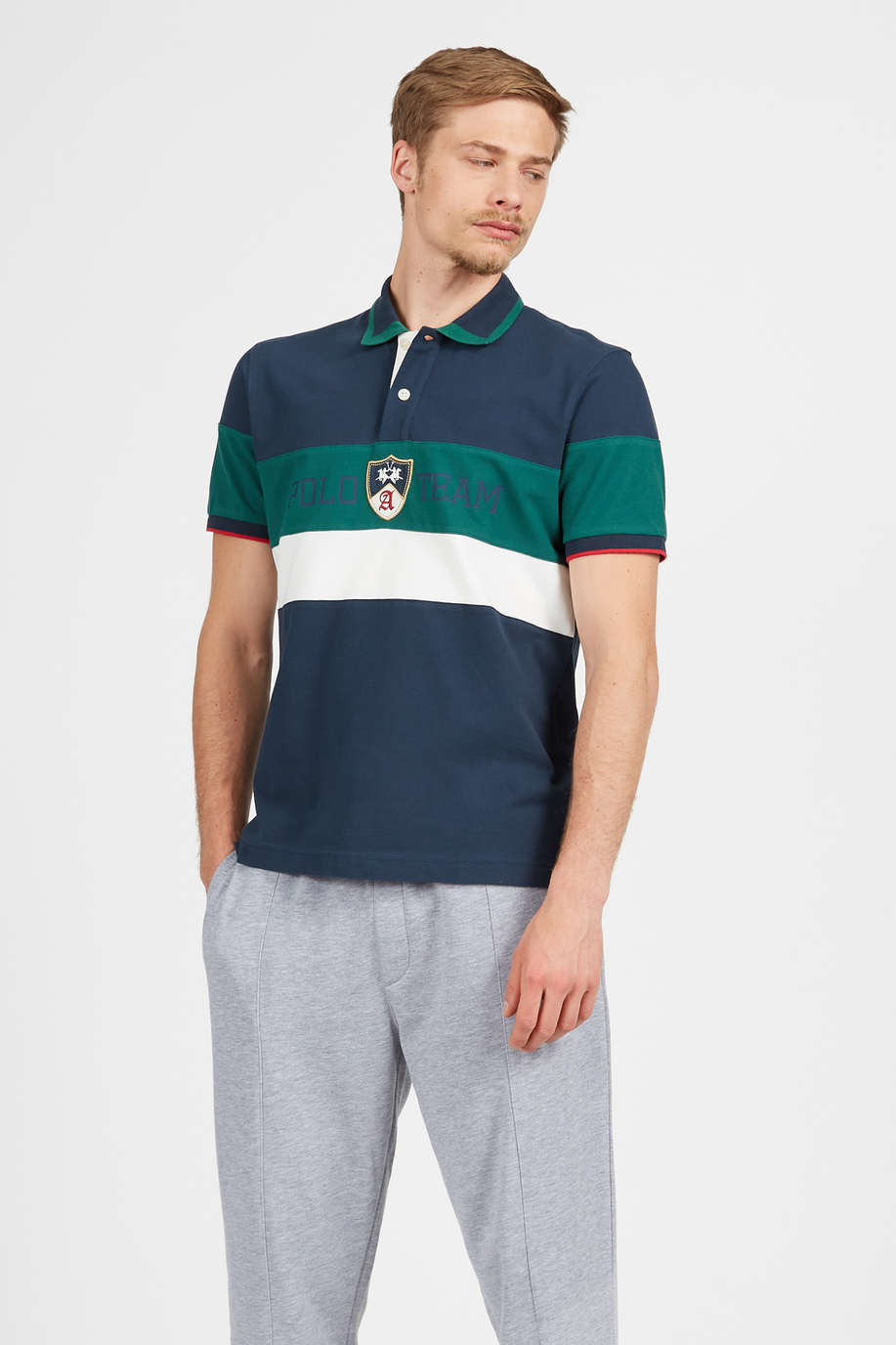 Men's short-sleeved 100% cotton polo shirt - Polo Shirts | La Martina - Official Online Shop