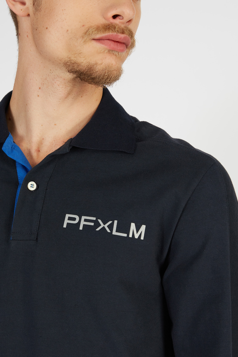 Langärmeliges Pininfarina Herren-Poloshirt aus 100% Baumwolle mit Regular Fit