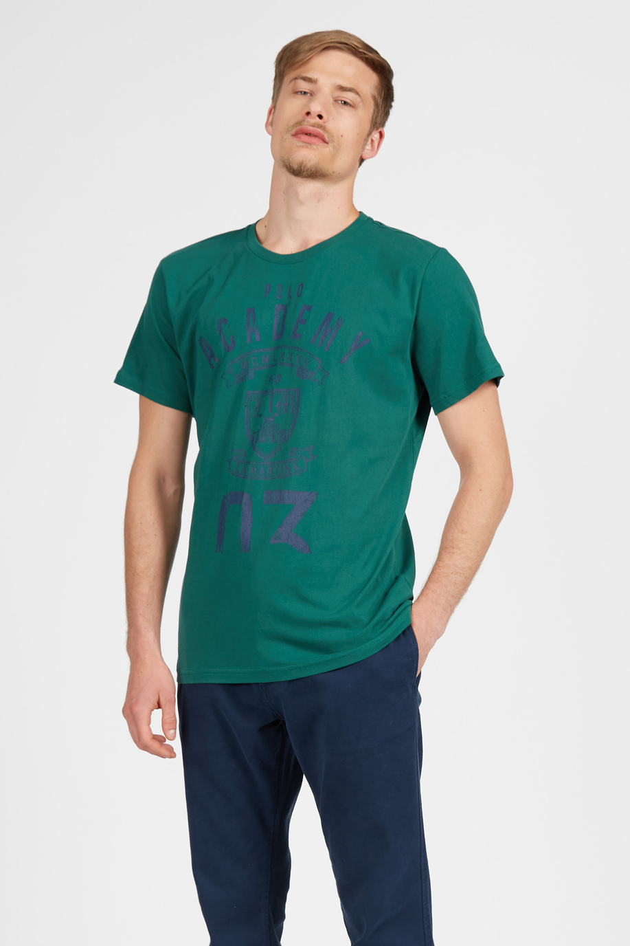 T-shirt da uomo a maniche corte modello girocollo regular fit - Polo Academy | La Martina - Official Online Shop