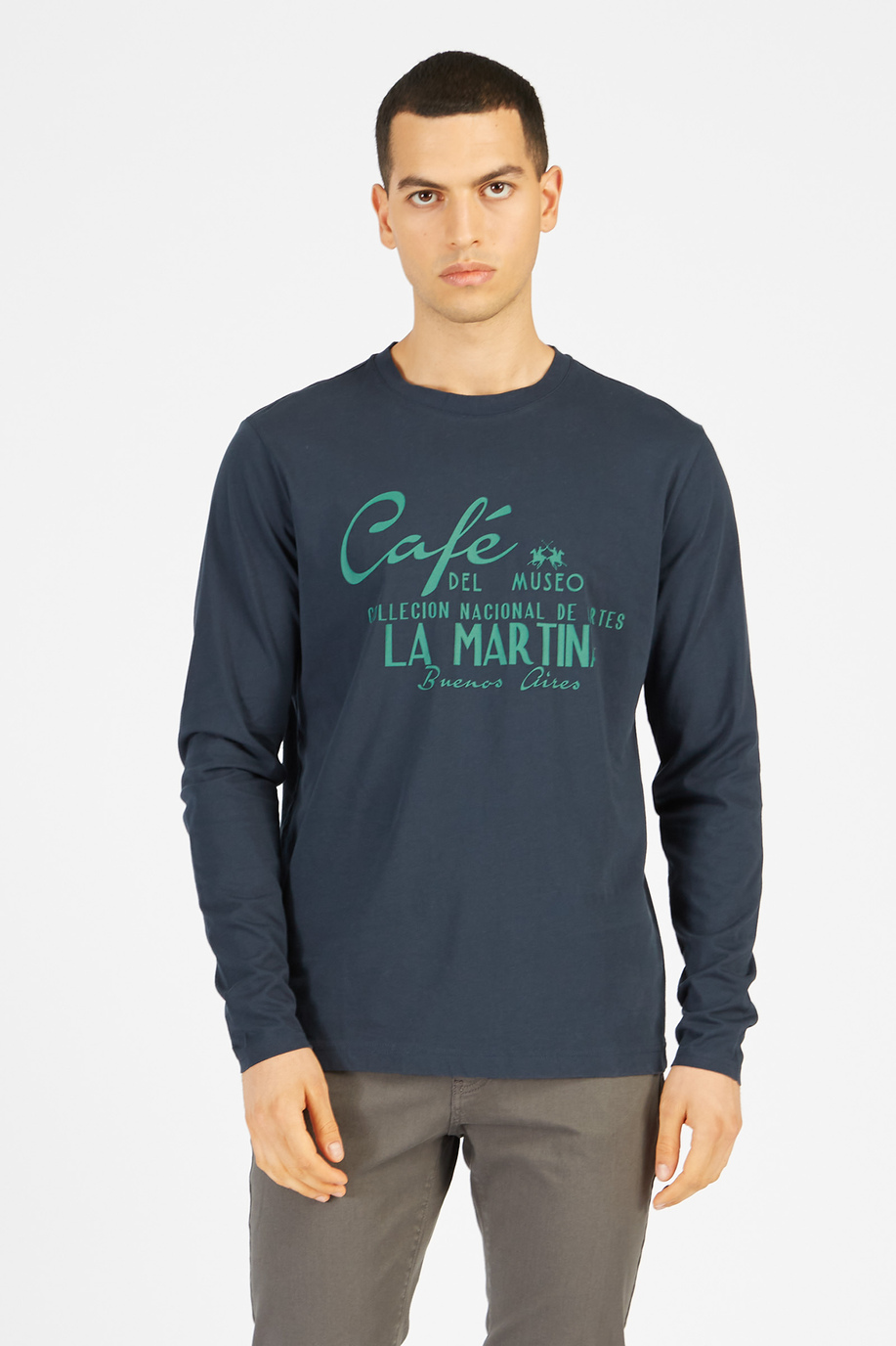 T-shirt da uomo a maniche lunghe in cotone 100% regular fit - Argentina | La Martina - Official Online Shop