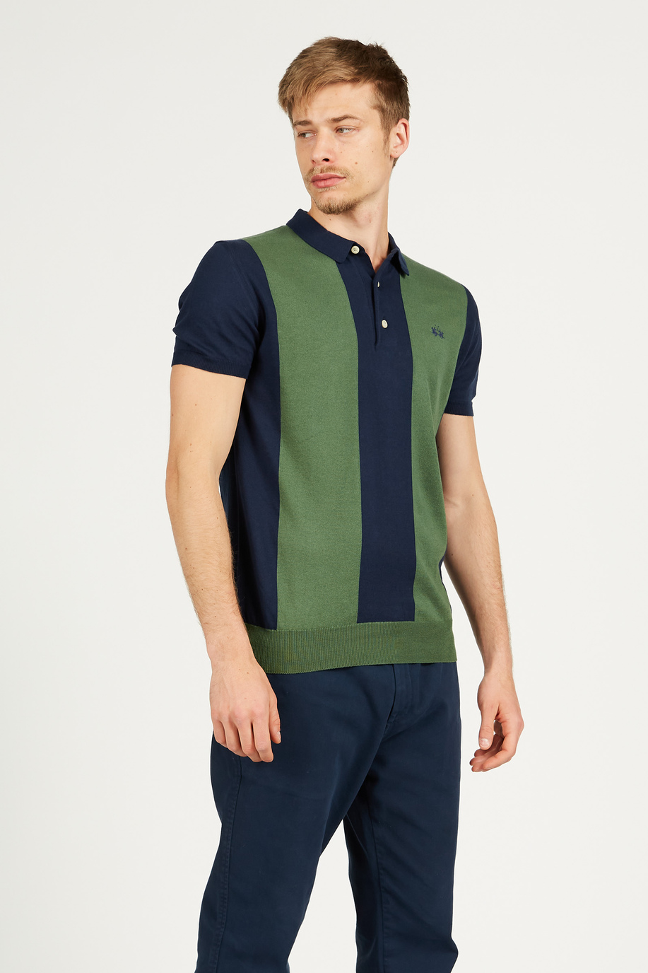 Short-sleeved men's polo shirt in regular fit stretch cotton - Short Sleeve | La Martina - Official Online Shop