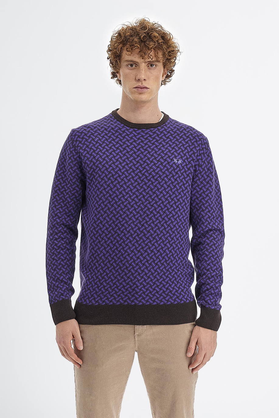 Men’s crew neck sweater Argentina with long sleeves in regular fit cashmere merino wool blend - Capsule | La Martina - Official Online Shop