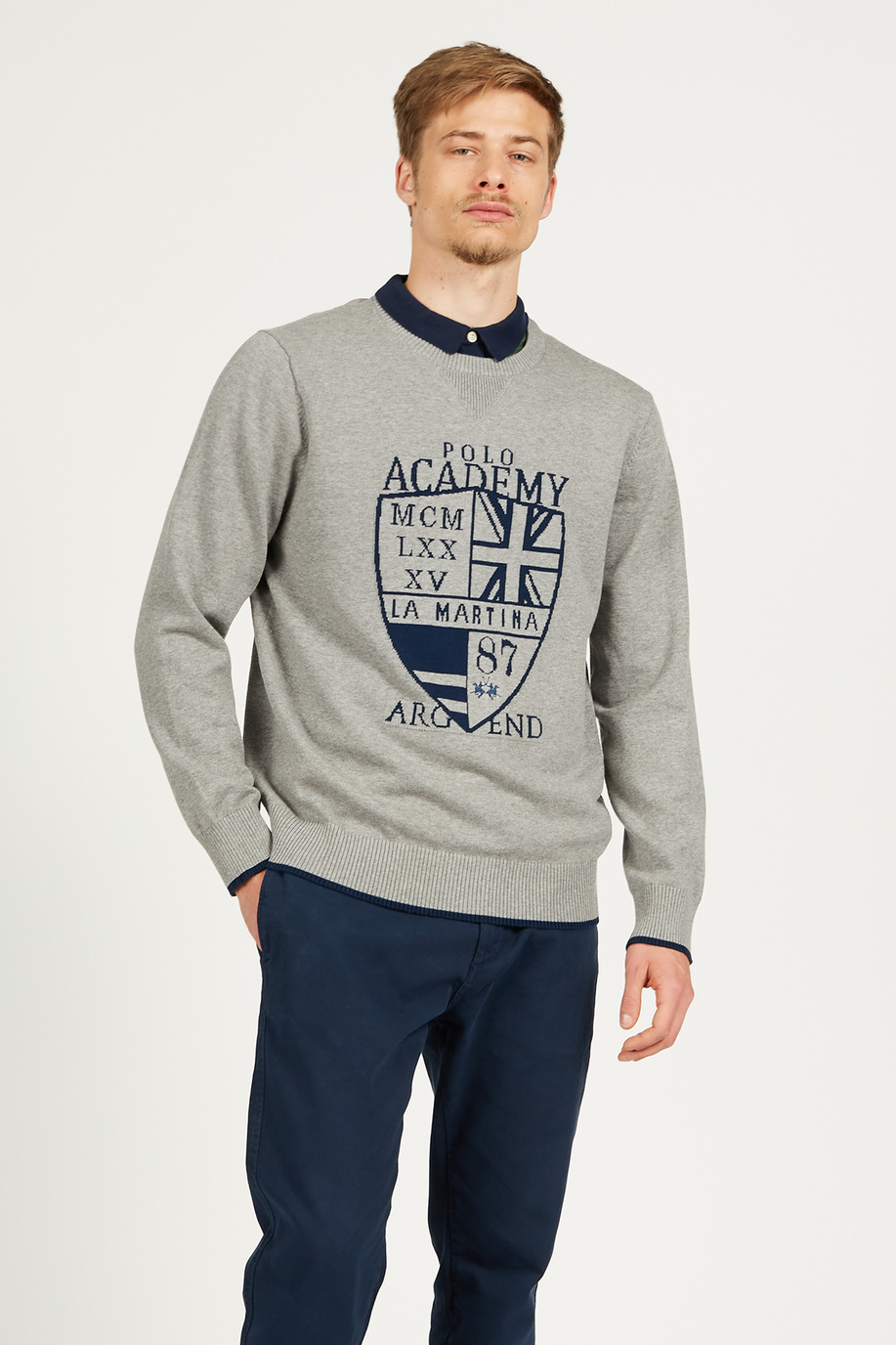 Comfort fit long sleeve cotton sweatshirt - Knitwear & Sweatshirts | La Martina - Official Online Shop