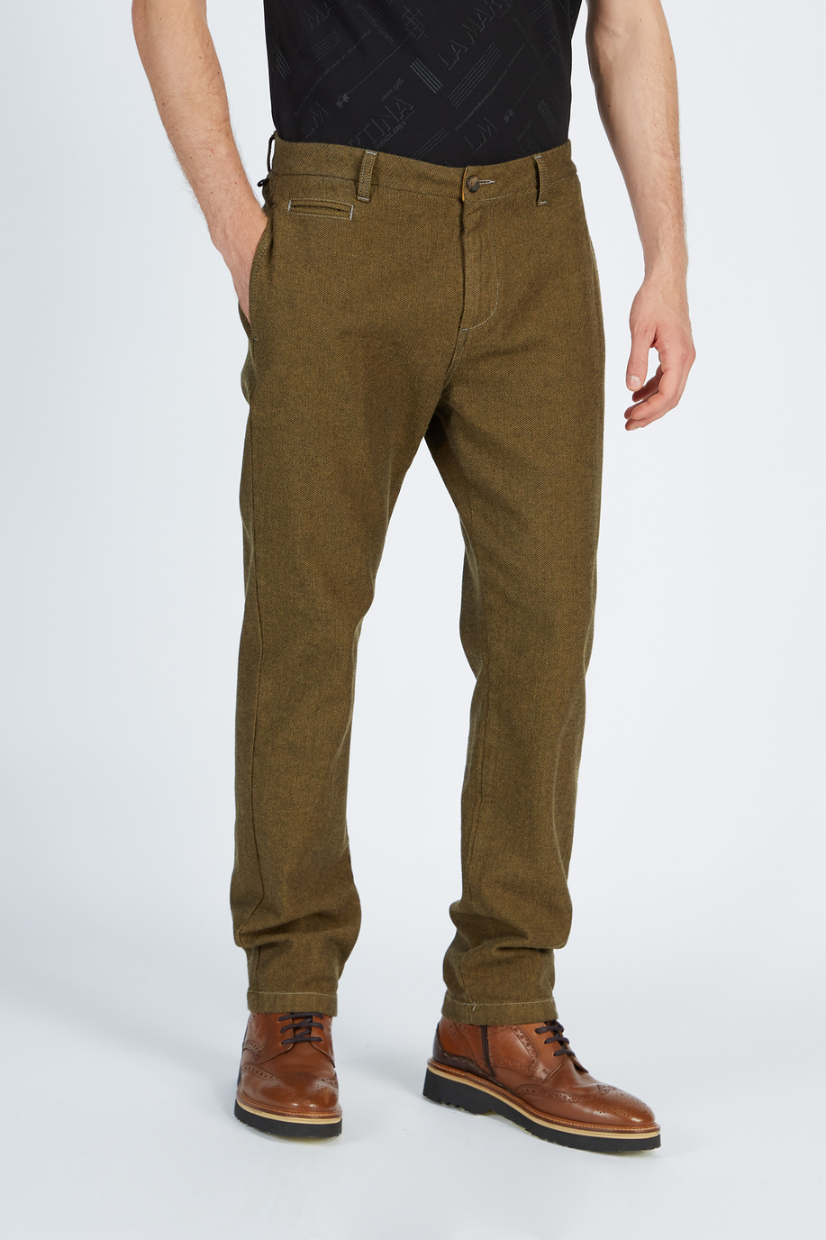 Pantalone da uomo modello 5 tasche in cotone regular fit - Preview  | La Martina - Official Online Shop