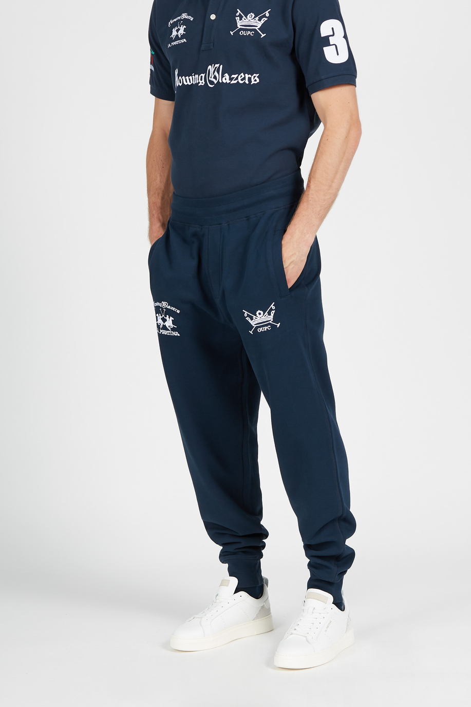 Jogger in cotone comfort fit - Pantaloni | La Martina - Official Online Shop