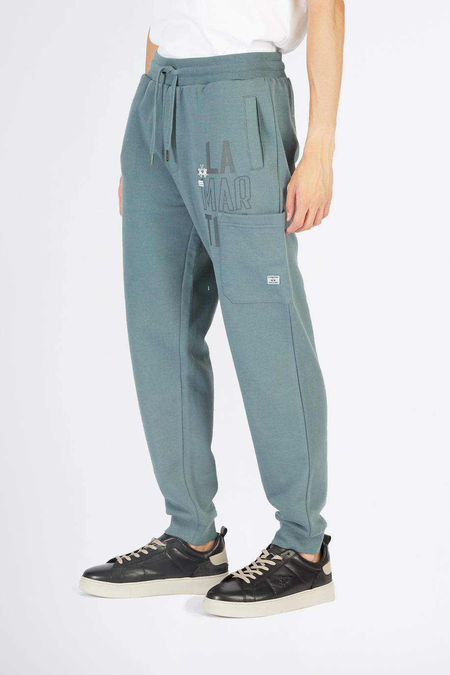 Pantalone da uomo modello jogger in cotone felpato regular fit - Preview  | La Martina - Official Online Shop