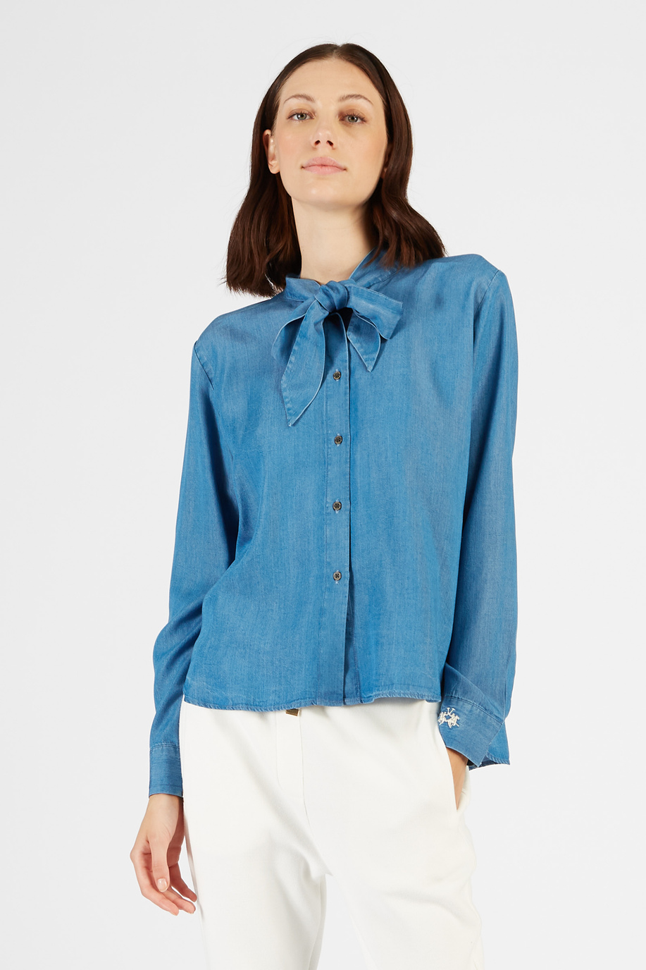 Argentina women’s shirt in lyocell regular fit long sleeves - Apparel | La Martina - Official Online Shop