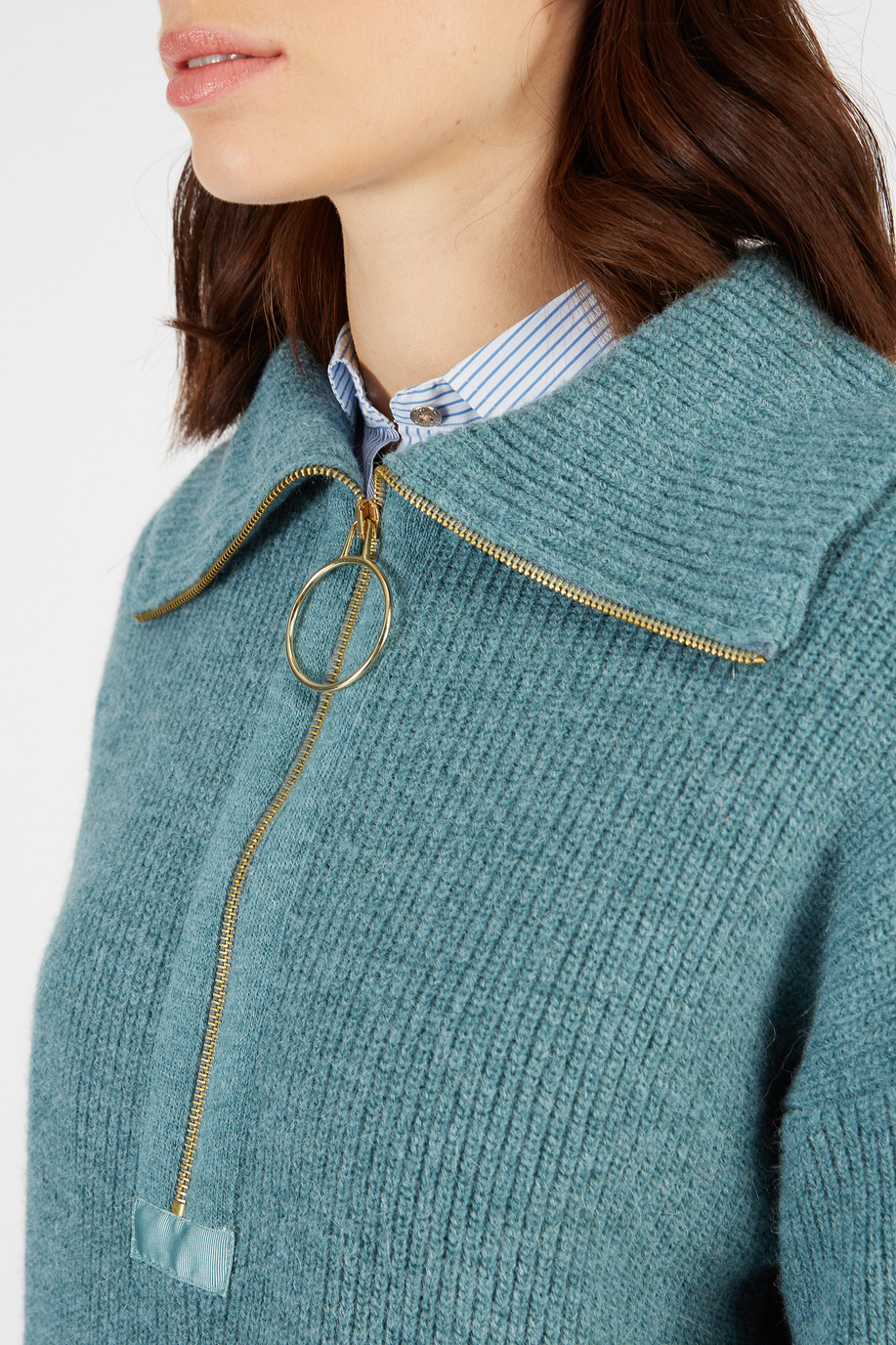 Women’s knitted sweater in alpaca regular fit with zip