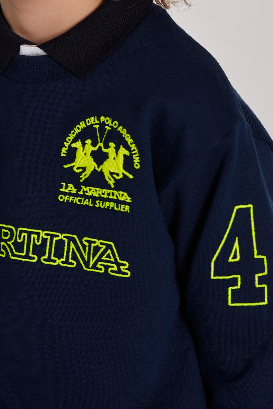 Einfarbiges Sweatshirt mit Rundhalsausschnitt - Kids | La Martina - Official Online Shop