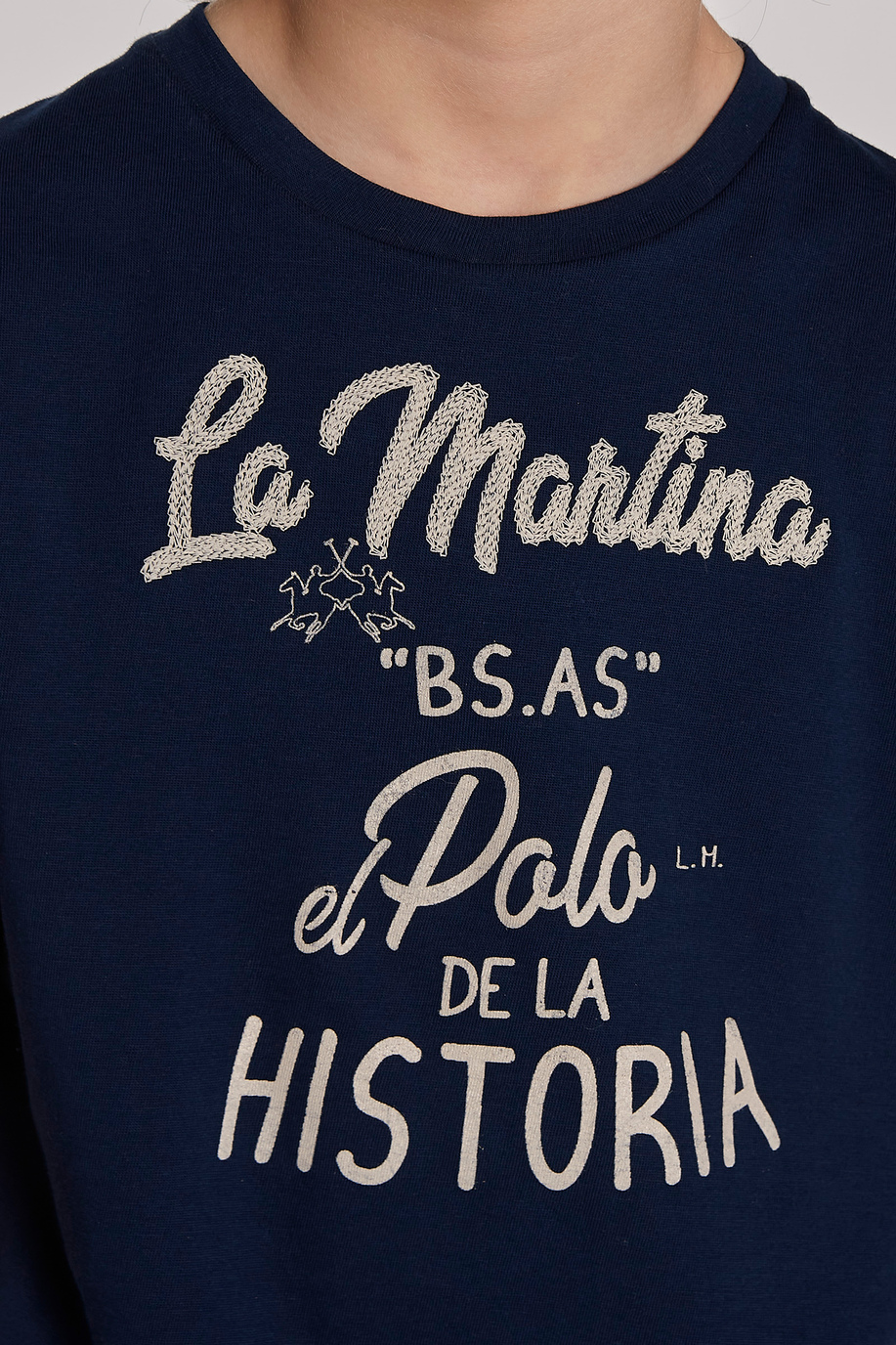 Einfarbiges T-Shirt mit kurzen Ärmeln - Kids | La Martina - Official Online Shop